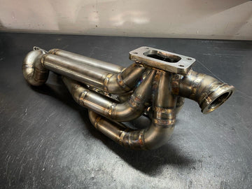 DarkLight Fabrication BMW E30 T3 turbo exhaust manifold for 24V M50 M52 S50 S52 engine swaps