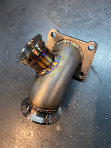 Ford Focus ST Turbo exhaust manifold elbow fabricated by DarkLight Fabrication